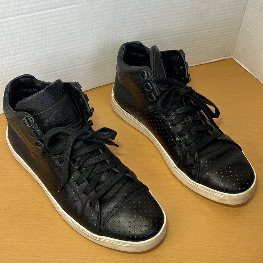 Rag & Bone Womens High Top Lace‎ Up Leather Sneakers Black Size 42-9